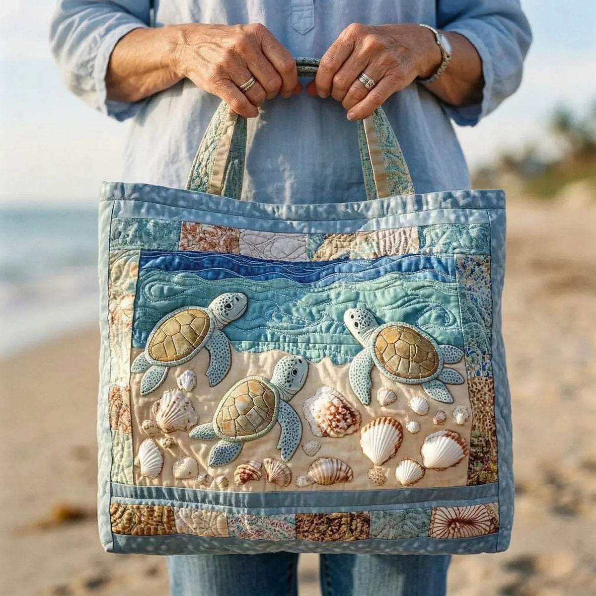 Nuvara | Encarnación | Bolso Tote Acolchado Artesanal Mujer Estampado Único