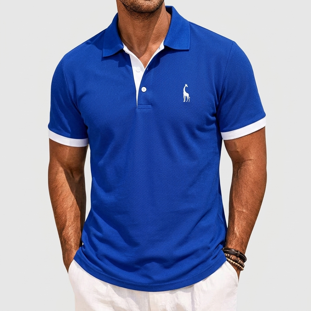 Enrique | Polo Bordado Hombre Ribete en Contraste Manga Corta