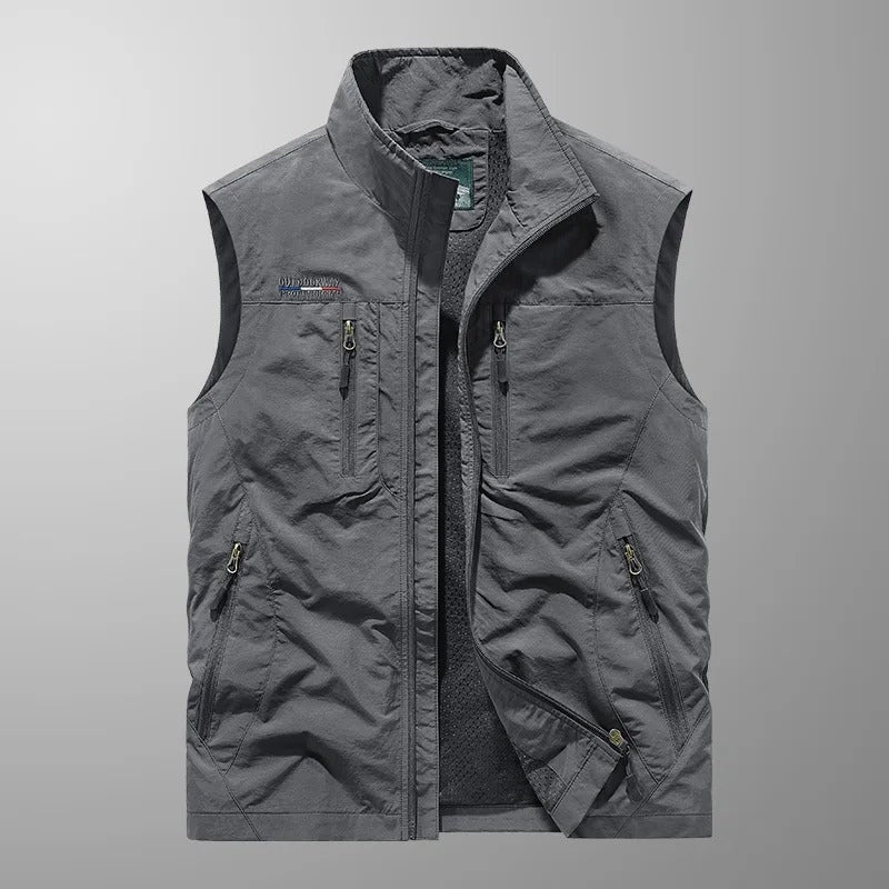 Nuvara | Ernesto | Gilet Multipocket con Cremallera Hombre Cuello Alto
