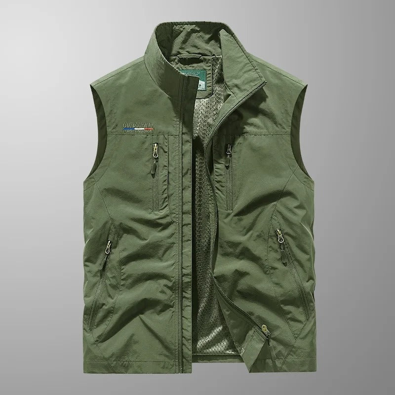 Nuvara | Ernesto | Gilet Multipocket con Cremallera Hombre Cuello Alto