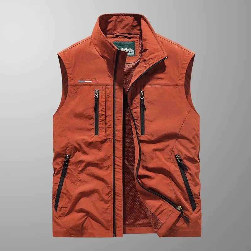 Nuvara | Ernesto | Gilet Multipocket con Cremallera Hombre Cuello Alto