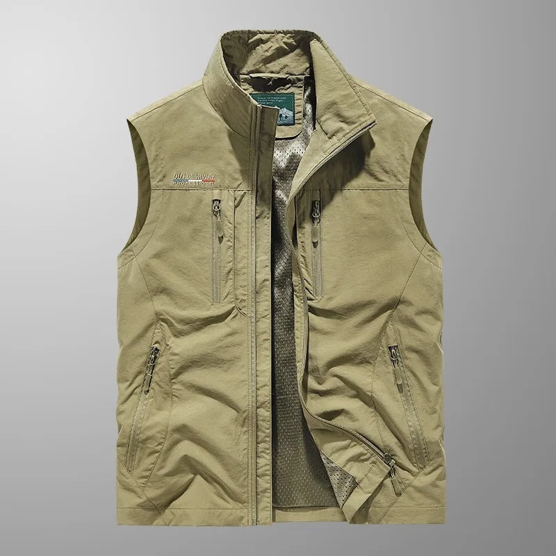 Nuvara | Ernesto | Gilet Multipocket con Cremallera Hombre Cuello Alto