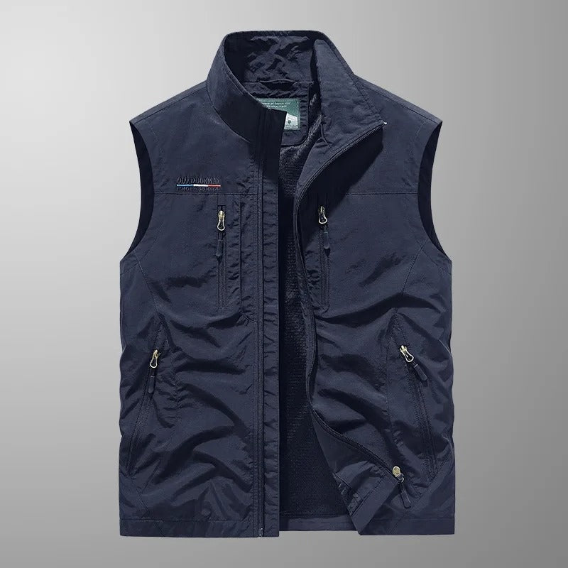 Nuvara | Ernesto | Gilet Multipocket con Cremallera Hombre Cuello Alto
