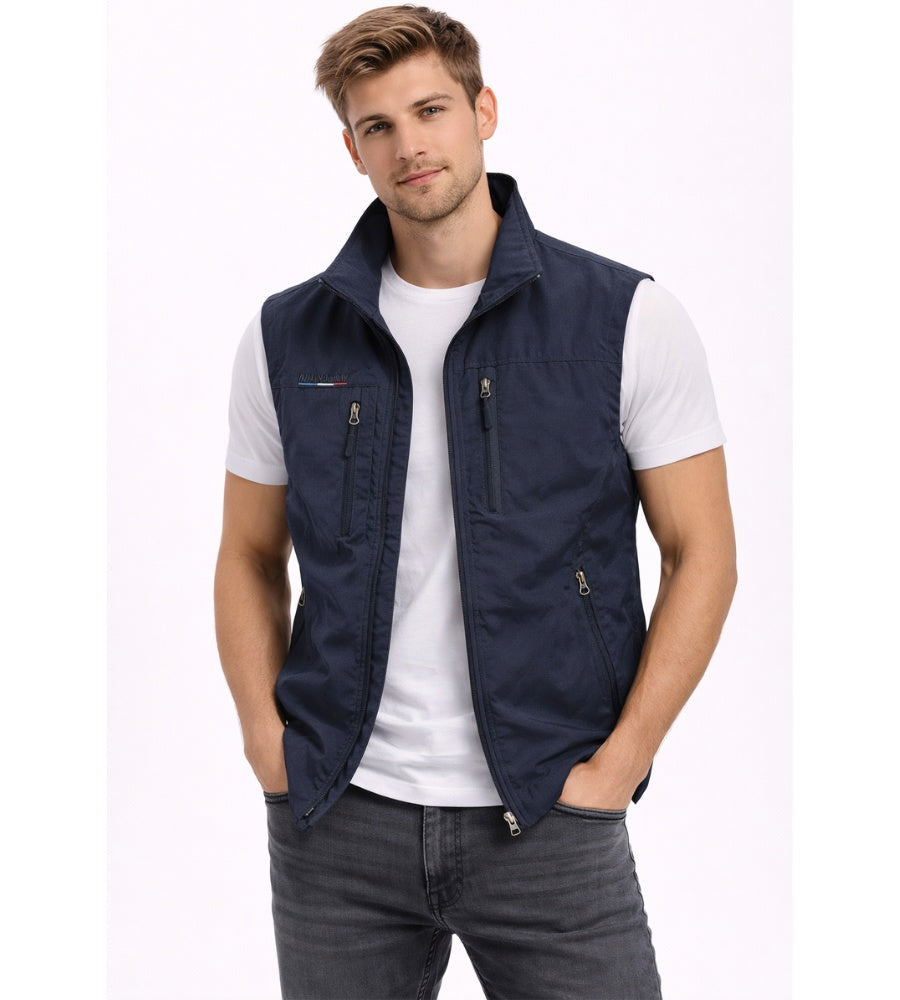 Nuvara | Ernesto | Gilet Multipocket con Cremallera Hombre Cuello Alto