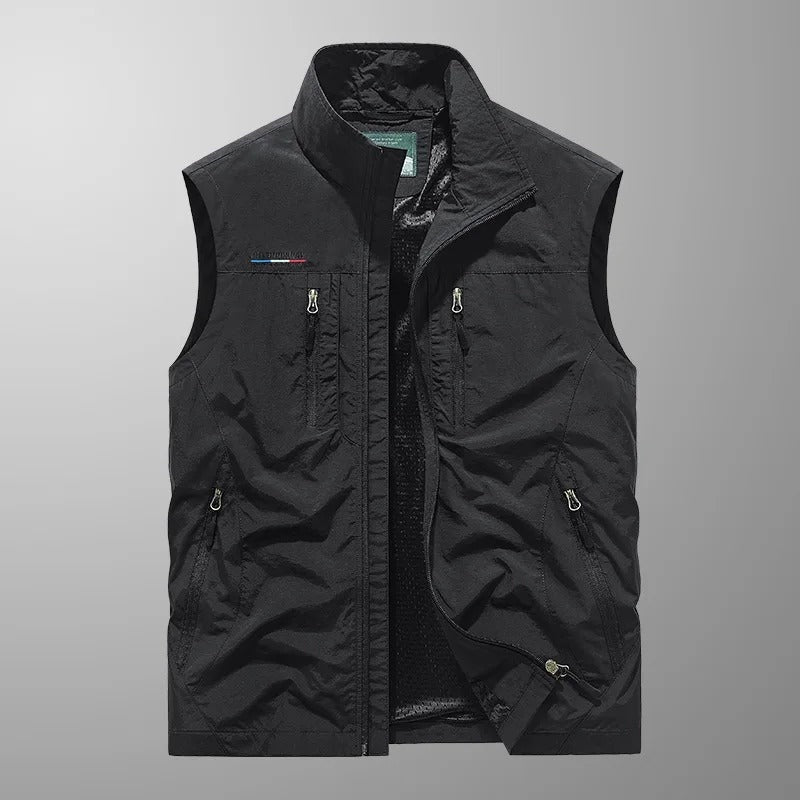 Nuvara | Ernesto | Gilet Multipocket con Cremallera Hombre Cuello Alto