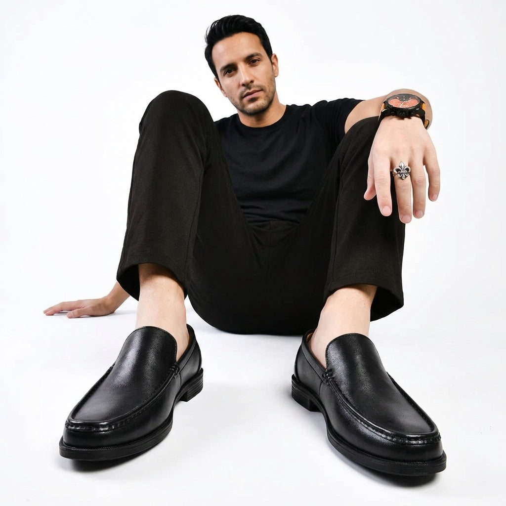 Ernesto | Mocasines de Cuero Slip-On Hombre Suela Antideslizante