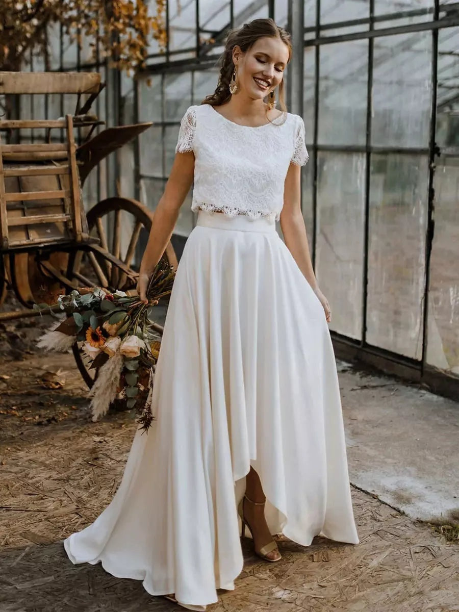 Nuvara | Esperanza | Vestido de Novia de Dos Piezas Mujer Encaje