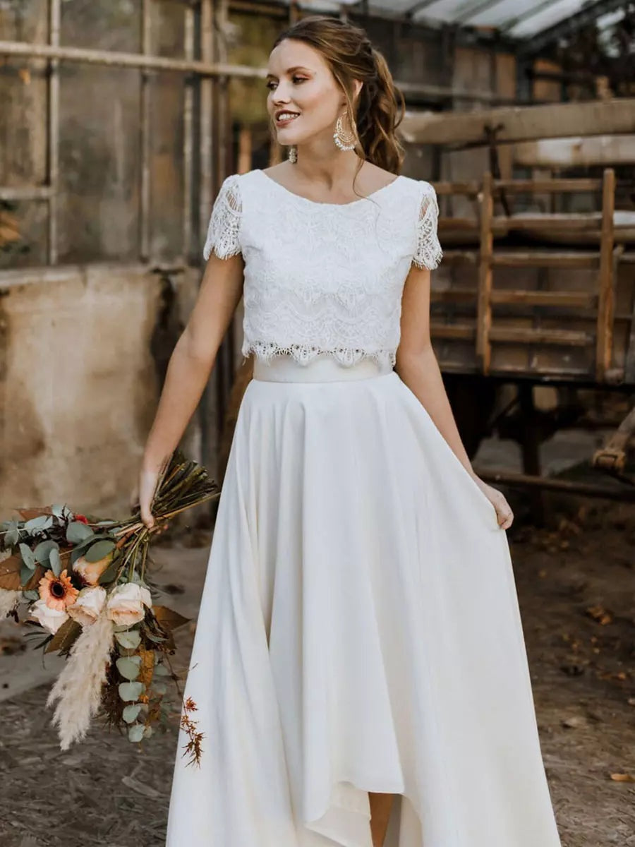 Nuvara | Esperanza | Vestido de Novia de Dos Piezas Mujer Encaje