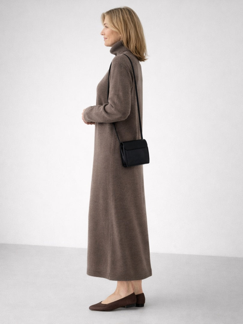 Nuvara | Esther | Vestido de Invierno de Punto Mujer Cuello Alto Manga Larga