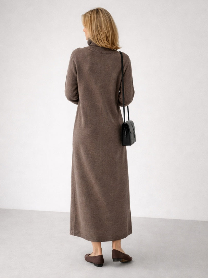 Nuvara | Esther | Vestido de Invierno de Punto Mujer Cuello Alto Manga Larga