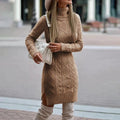 Nuvara | Gema | Vestido de Invierno de Punto Mujer Cuello Alto Manga Larga