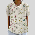 Gloria | Blusa Estampado Floral de Manga Corta Mujer Cuello Clásico