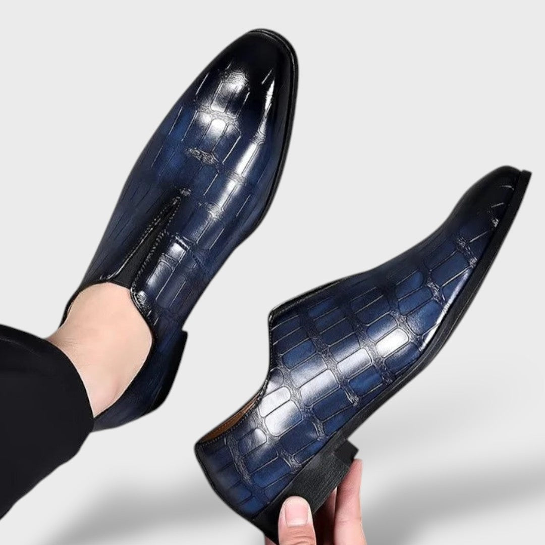 Gonzalo | Mocasines de Cuero Textura Cocodrilo Hombre Slip-On