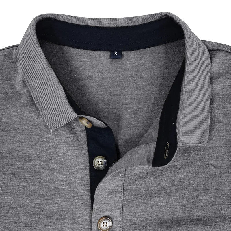 Guillermo | Polo de Manga Larga Hombre Cuello Solapa Bolsillo