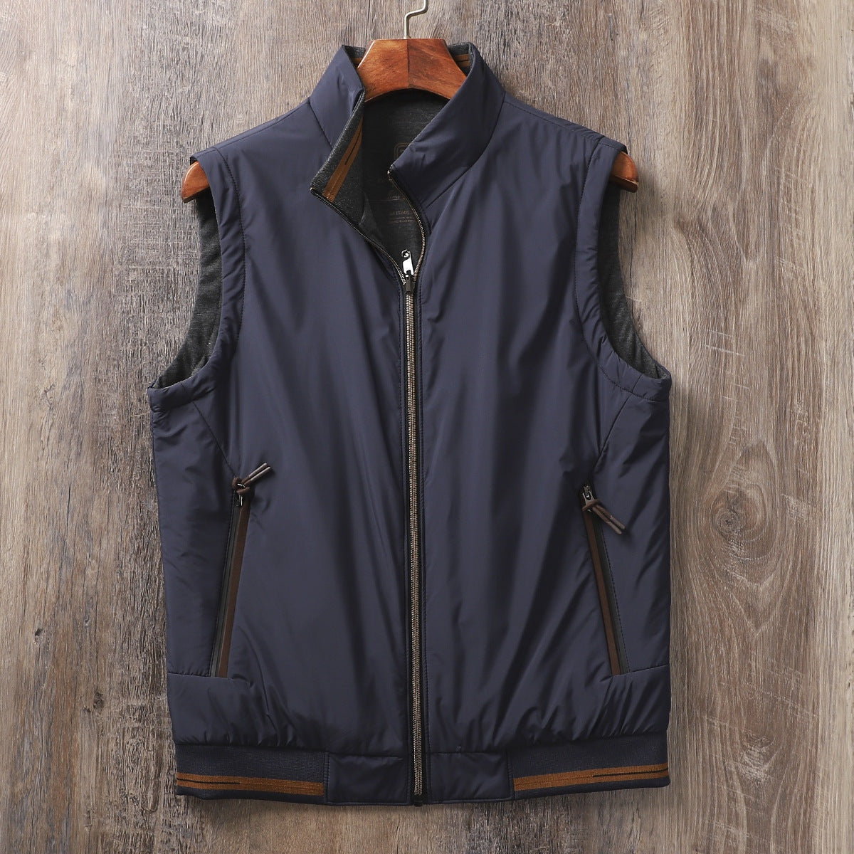 Nuvara | Héctor | Chaleco Acolchado Reversible Hombre Cuello Alto Cremallera