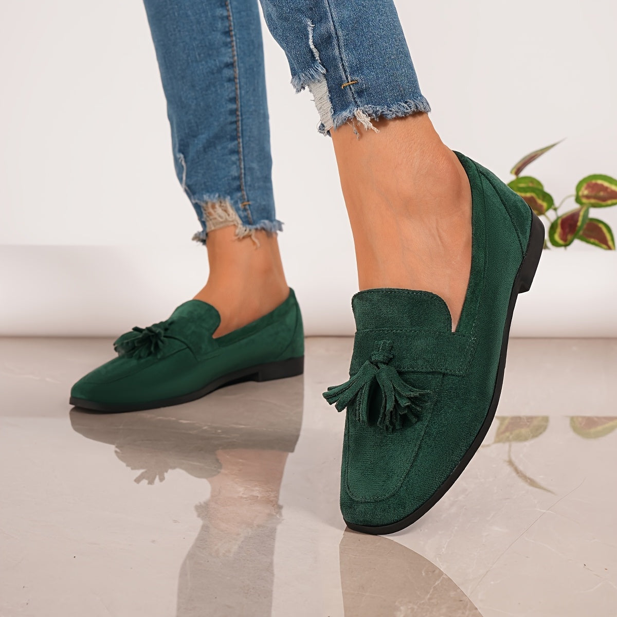 Nuvara Suede Tassel Loafers