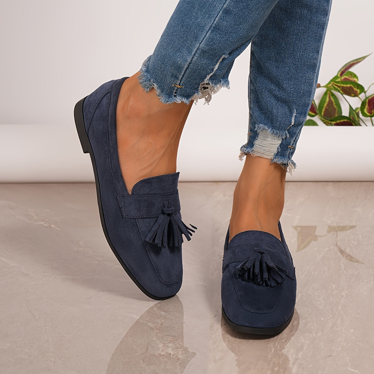 Nuvara Suede Tassel Loafers
