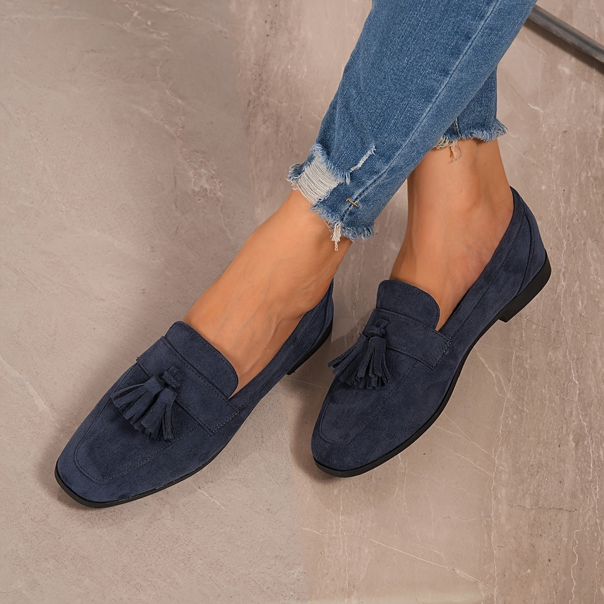 Nuvara Suede Tassel Loafers
