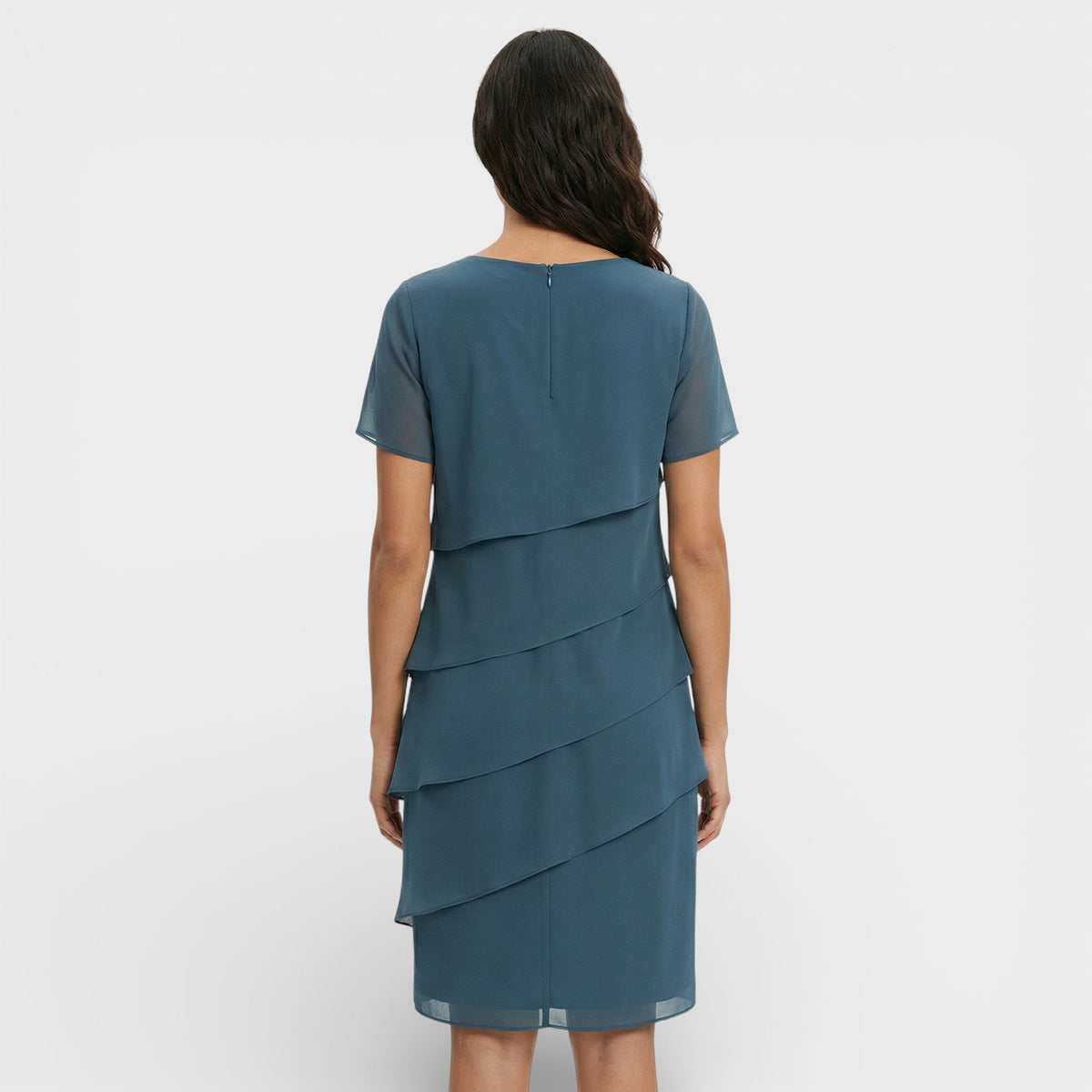 Nuvara | Inmaculada | Vestido Midi con Volantes Mujer Manga Corta