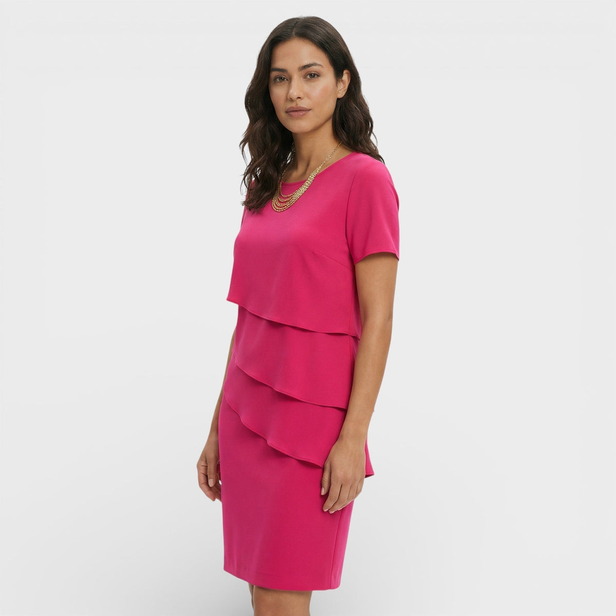 Nuvara | Inmaculada | Vestido Midi con Volantes Mujer Manga Corta