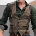Nuvara | Iván | Chaleco de Tweed Hombre Corte Ajustado Botones