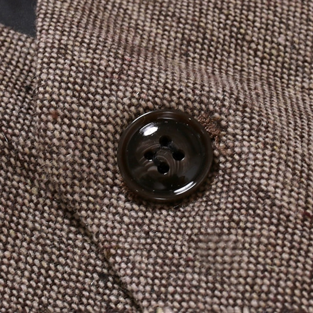 Nuvara | Iván | Chaleco de Tweed Hombre Corte Ajustado Botones