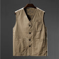 Nuvara | Koldo | Chaleco de Algodón Multi-Bolsillo Hombre Cuello en V