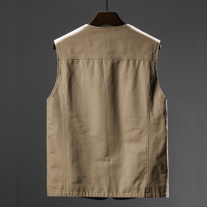 Nuvara | Koldo | Chaleco de Algodón Multi-Bolsillo Hombre Cuello en V
