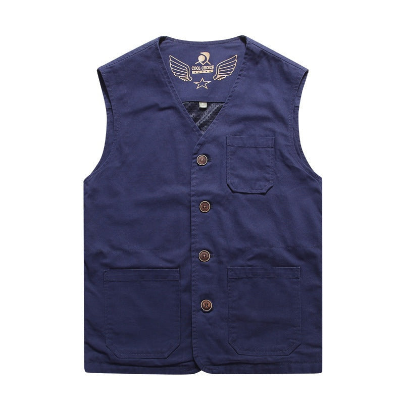 Nuvara | Koldo | Chaleco de Algodón Multi-Bolsillo Hombre Cuello en V