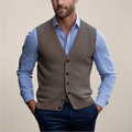 Nuvara | Koldo | Gilet de Punto con Botones Hombre Cuello V Bolsillos