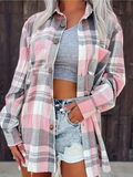 Laia | Camisa de Cuadros Oversize Mujer Manga Larga Bolsillo