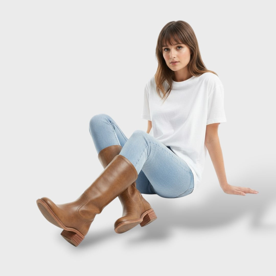 Nuvara Leather Western Boots