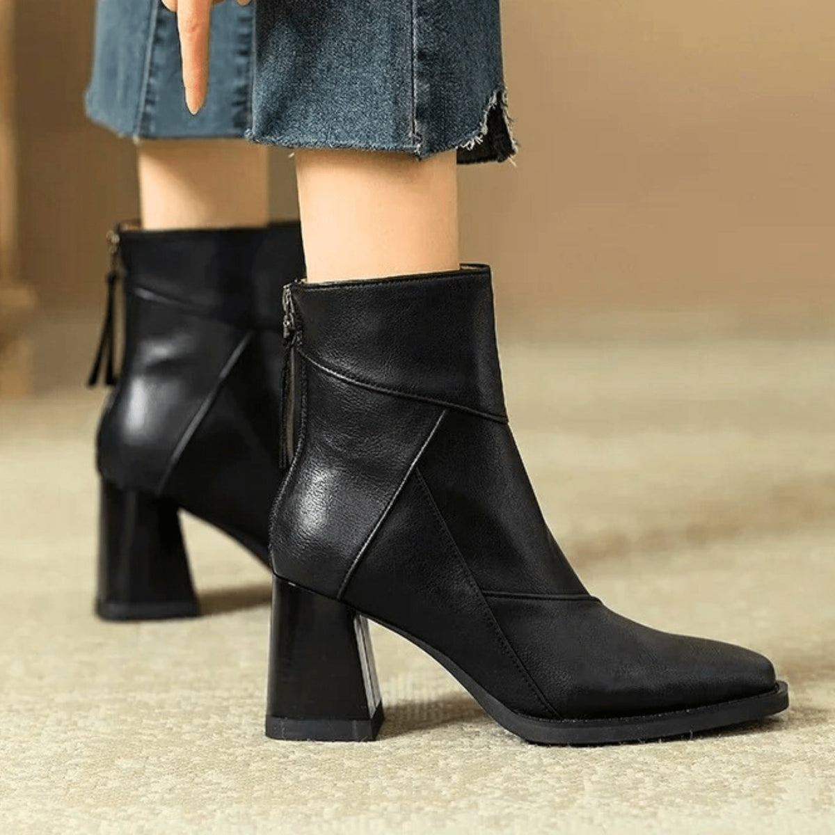 Nuvara Block Heel Booties