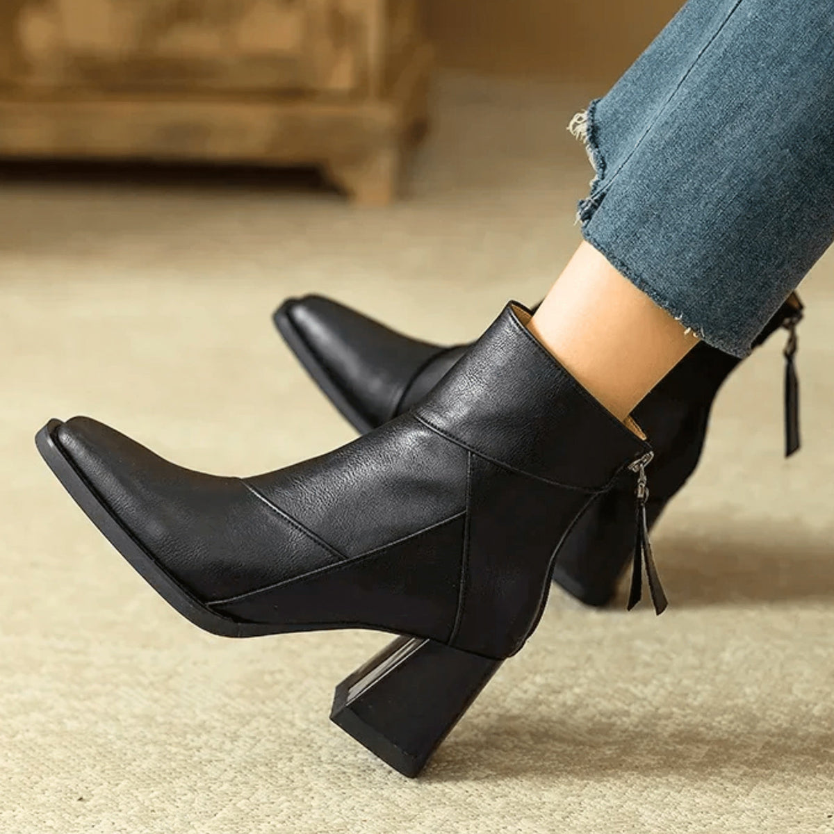 Nuvara Block Heel Booties