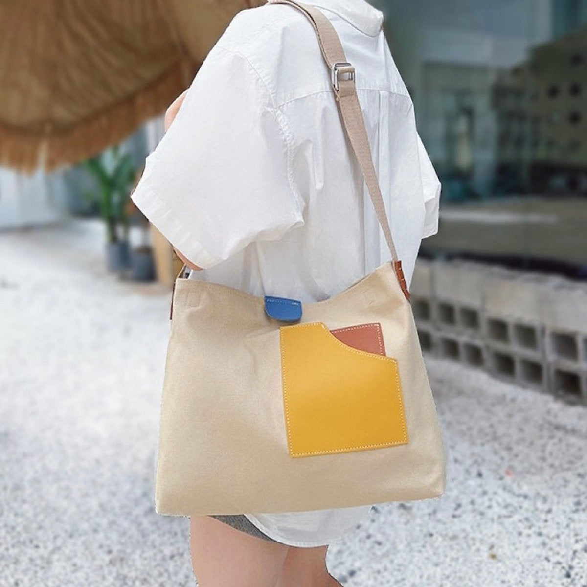 Nuvara | Lola | Women's Canvas Tote Bag Crossbody Sack Bag