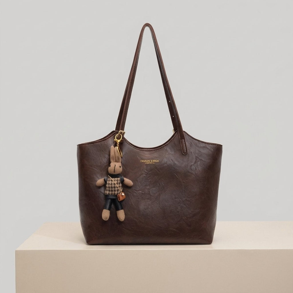 Nuvara | Macarena | Tote Bag de Cuero Vegano Mujer Grande con Colgante