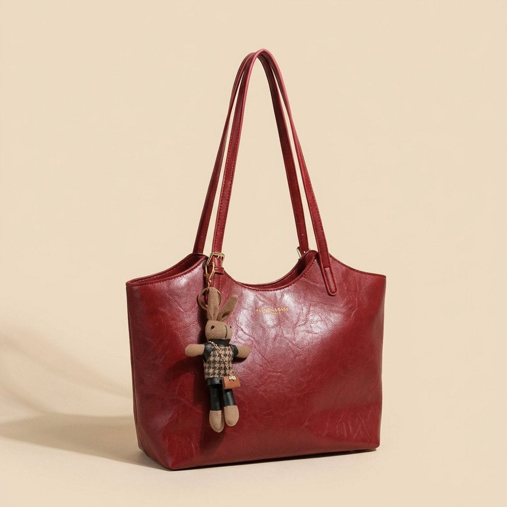 Nuvara | Macarena | Tote Bag de Cuero Vegano Mujer Grande con Colgante