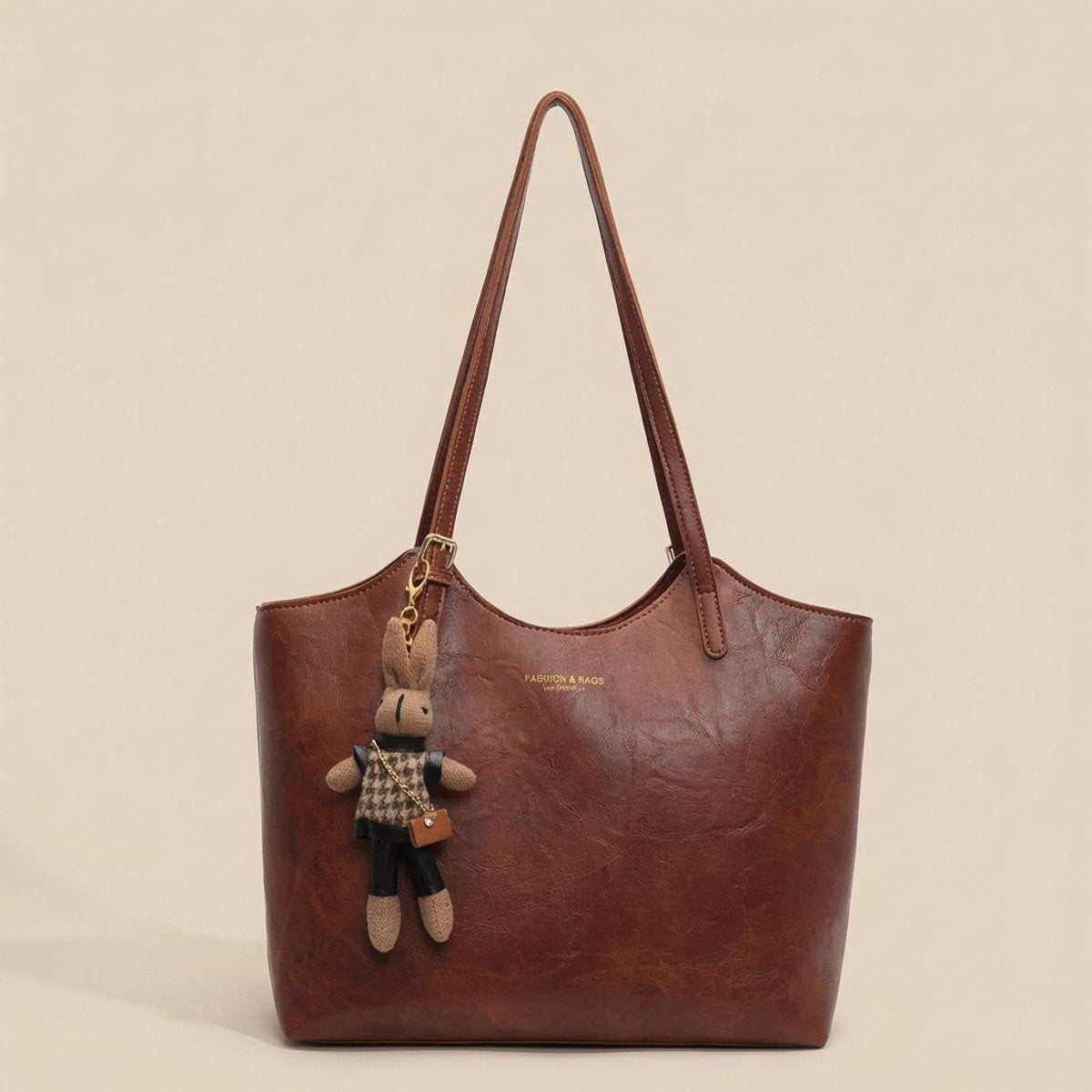 Nuvara | Macarena | Tote Bag de Cuero Vegano Mujer Grande con Colgante