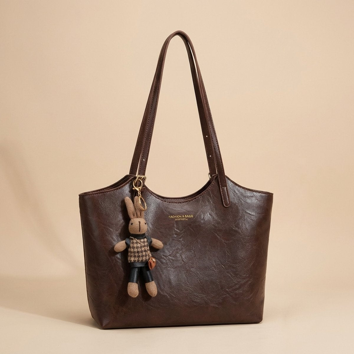 Nuvara | Macarena | Tote Bag de Cuero Vegano Mujer Grande con Colgante