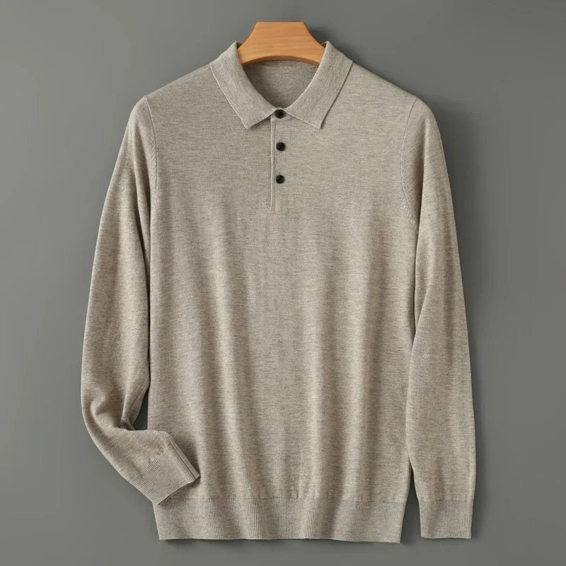 Marcos | Polo de Lana Merino de Manga Larga Hombre Punto Fino