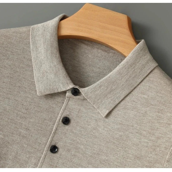 Marcos | Polo de Lana Merino de Manga Larga Hombre Punto Fino