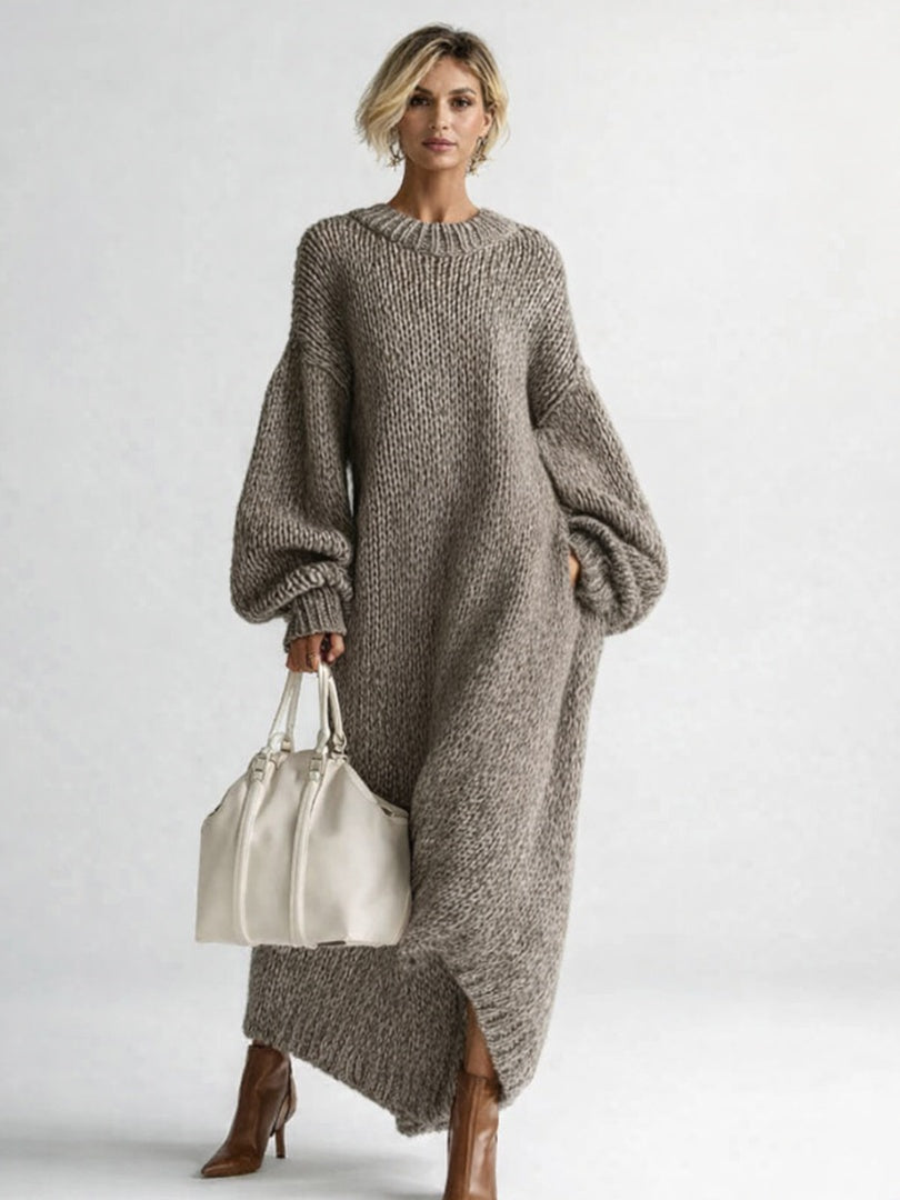 Nuvara | Marisol | Vestido de Invierno de Punto Oversized Mujer Manga Larga