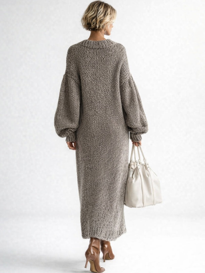 Nuvara | Marisol | Vestido de Invierno de Punto Oversized Mujer Manga Larga