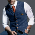 Nuvara | Mateo | Gilet Hombre Tweed Cuadros Botonadura Frontal