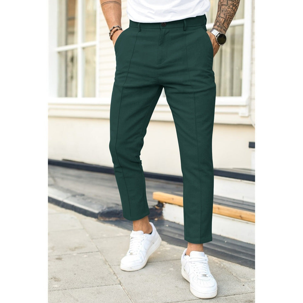 Mateo | Pantalón Chino Recto de Oficina Hombre Tobillero