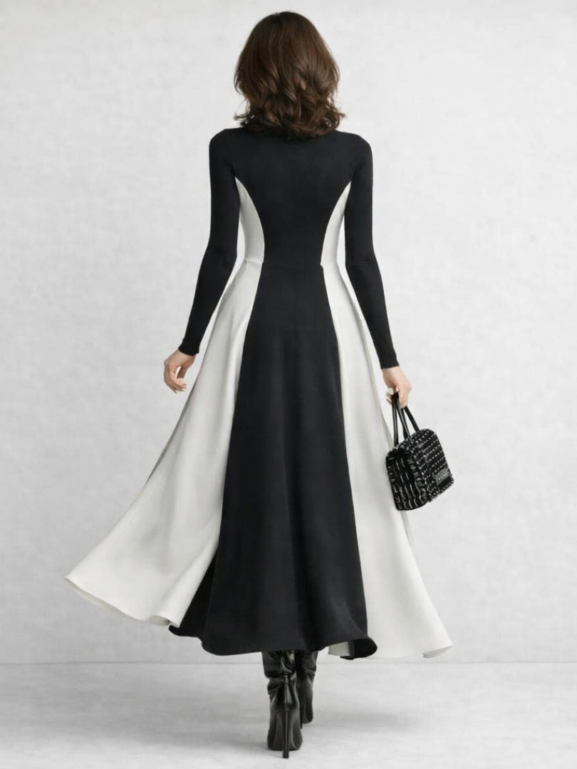 Nuvara | Mencía | Vestido Largo de Invierno Mujer Cuello Alto Manga Larga