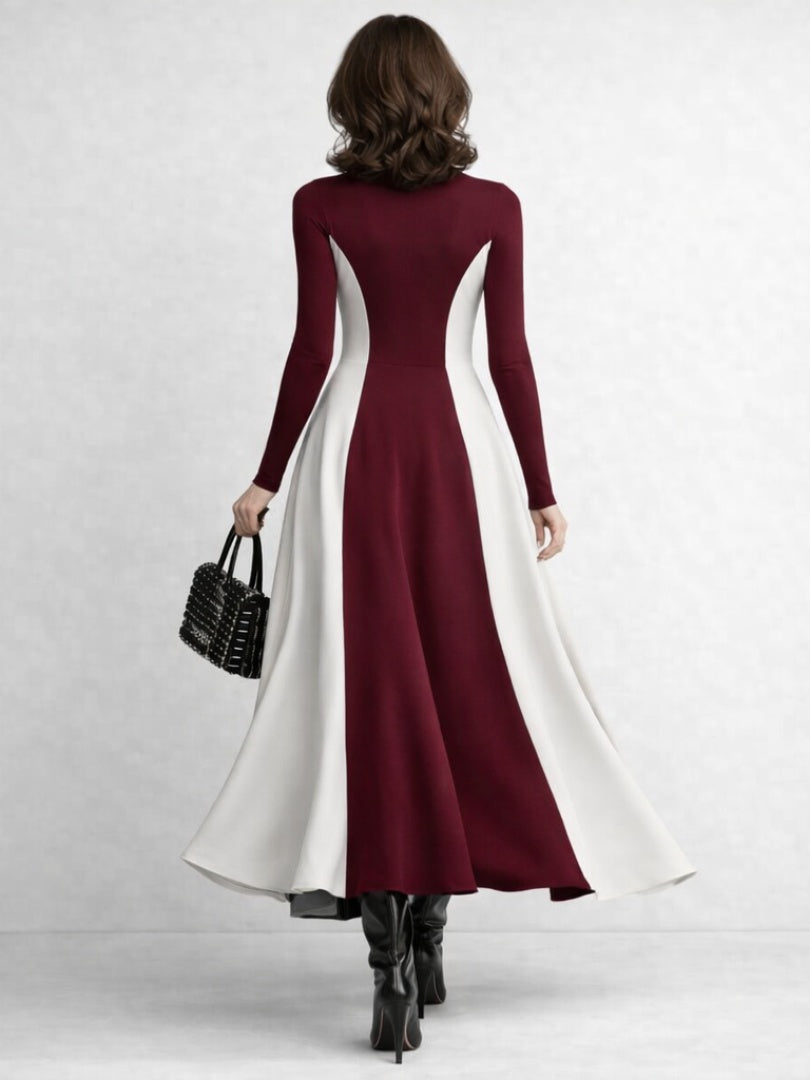 Nuvara | Mencía | Vestido Largo de Invierno Mujer Cuello Alto Manga Larga