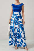 Nuvara | Mencía | Vestido Largo Palabra de Honor Mujer Estampado Floral Invitada