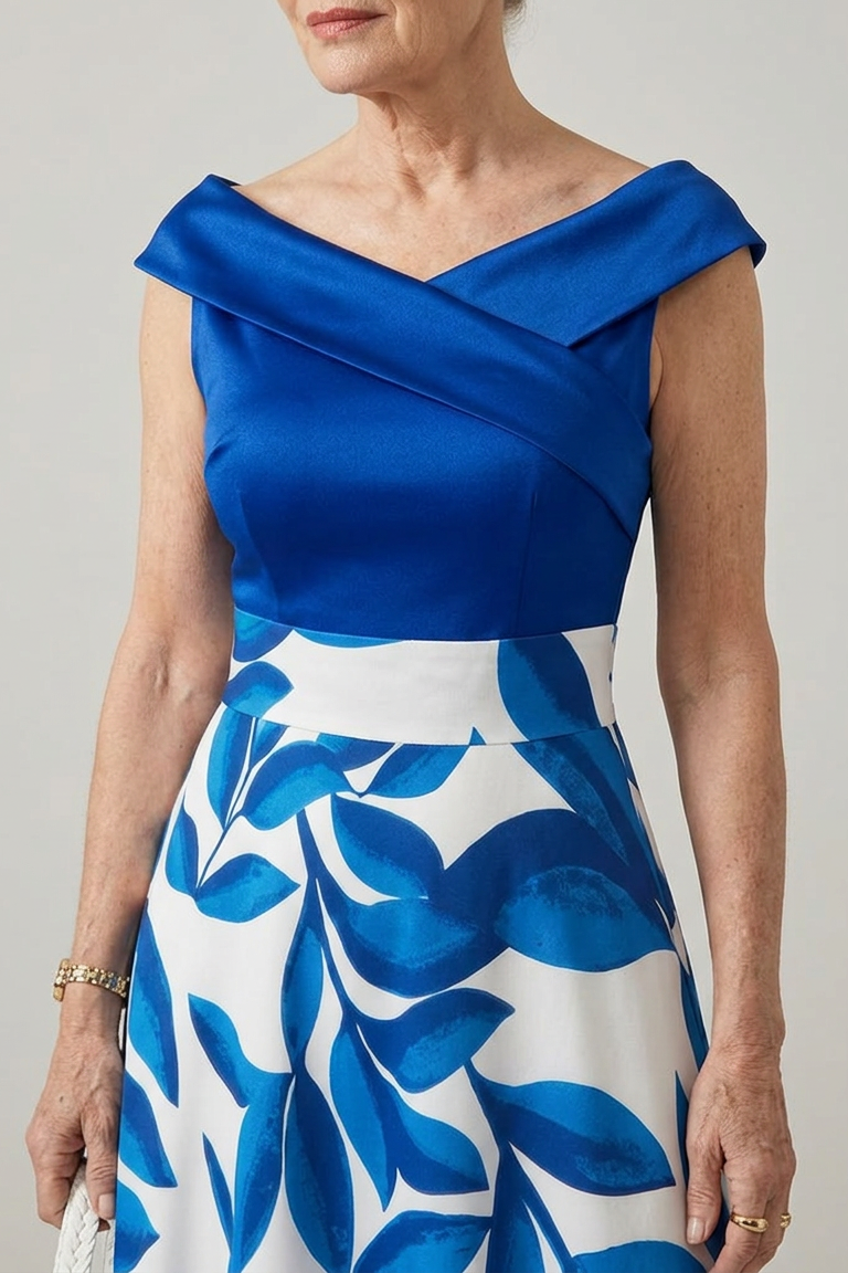 Nuvara | Mencía | Vestido Largo Palabra de Honor Mujer Estampado Floral Invitada