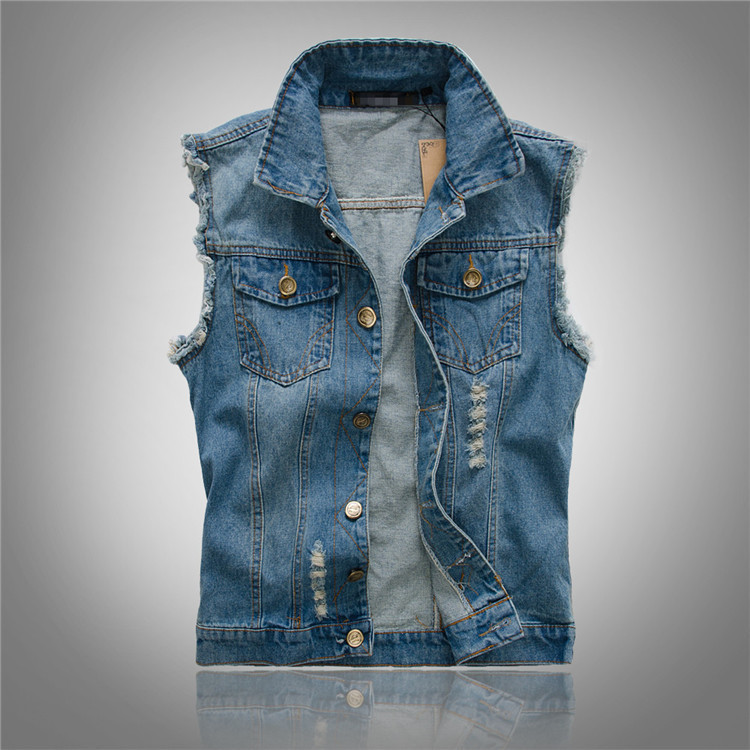 Nuvara | Mikel | Chaleco Vaquero Biker Hombre Botones Dorados